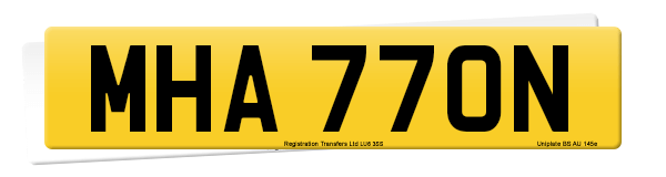 Registration number MHA 770N